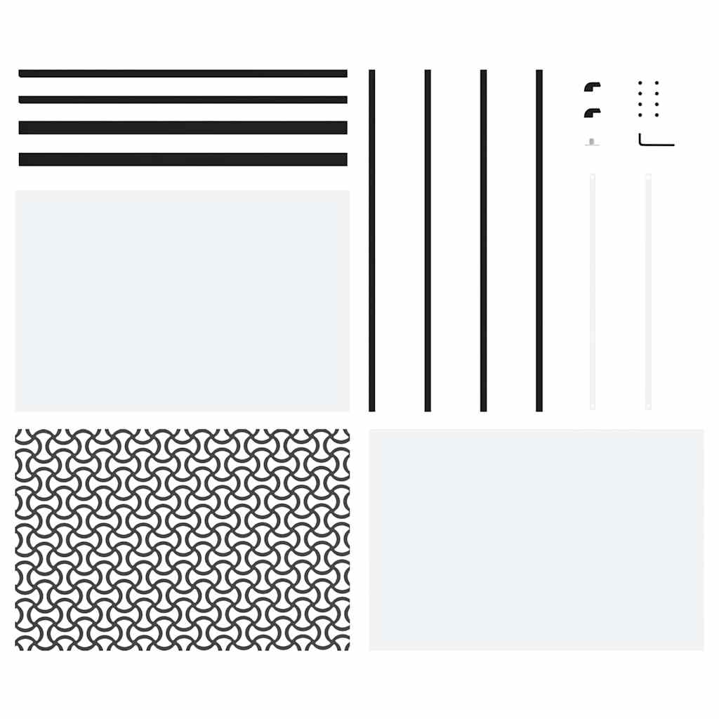 Glastür Schwarz 102,5 x 2 x 205 cm Aluminium