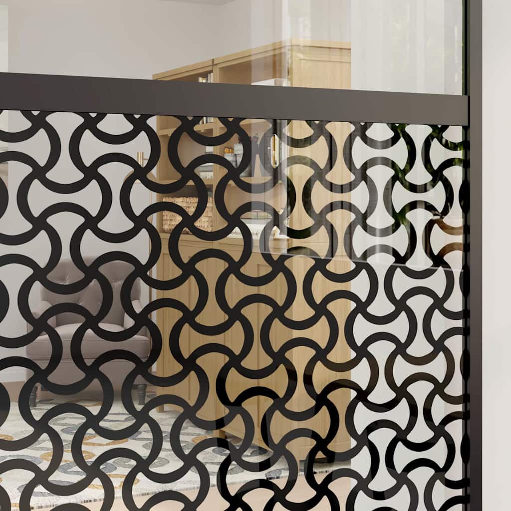 Glastür Schwarz 102,5 x 2 x 205 cm Aluminium