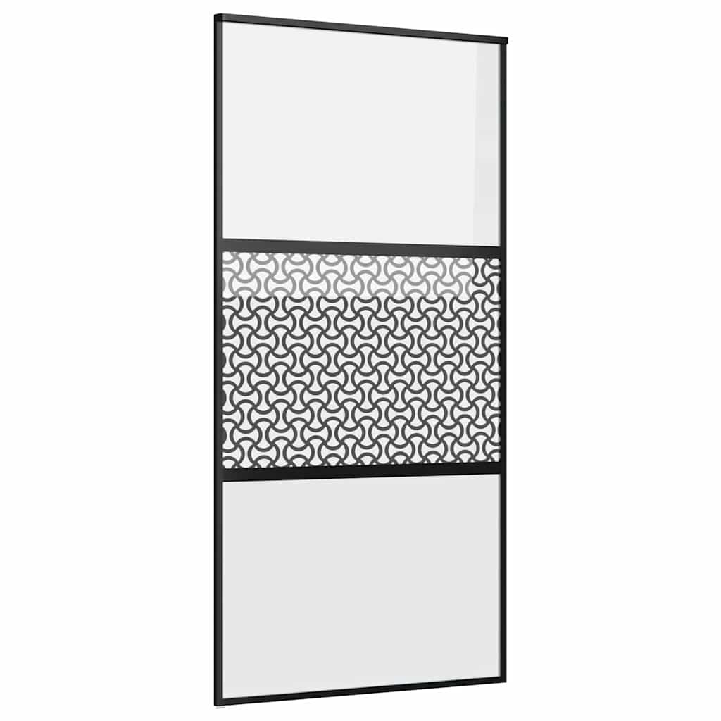 Glastür Schwarz 102,5 x 2 x 205 cm Aluminium