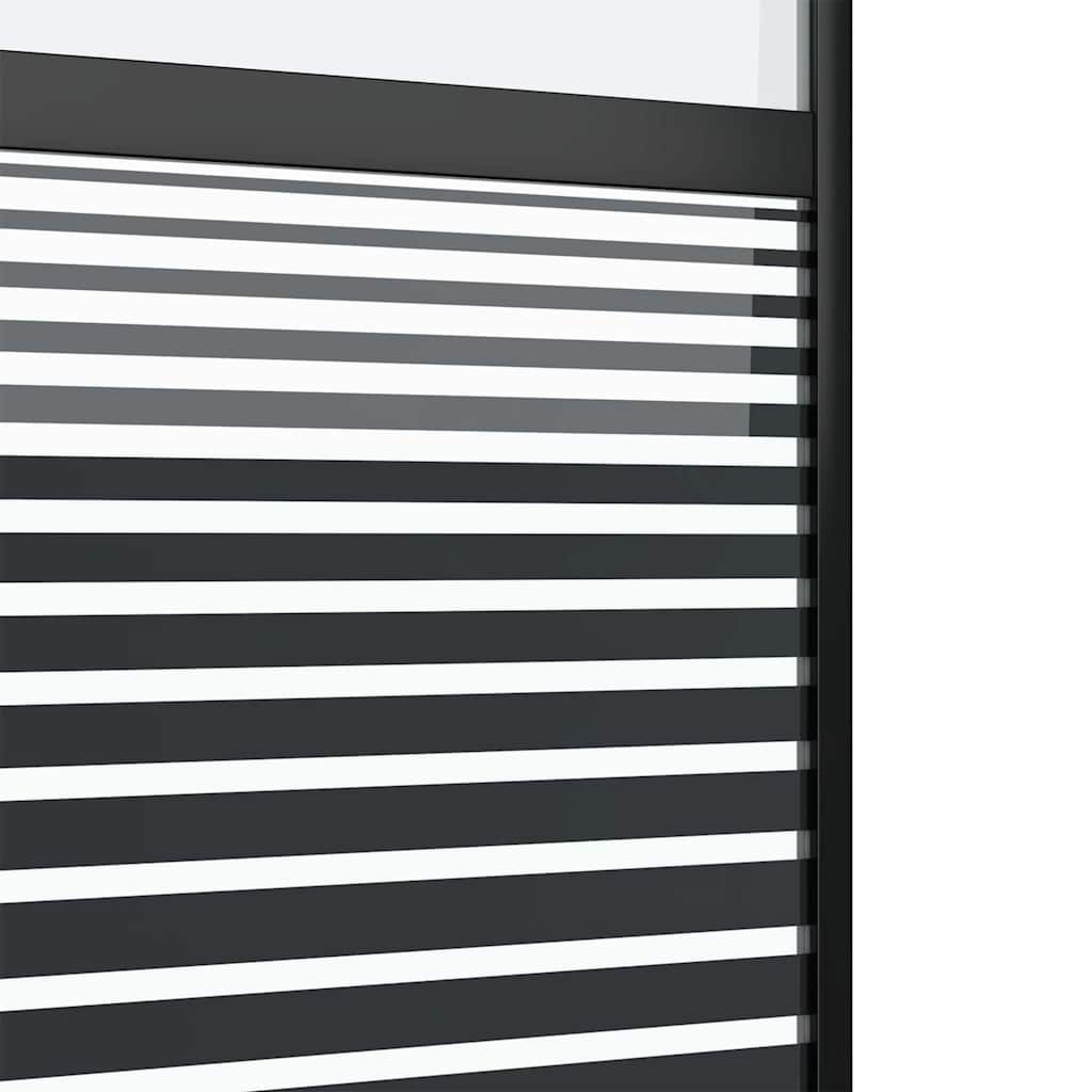 Glastür Gestreift Schwarz 76 x 2 x 205 cm Aluminium