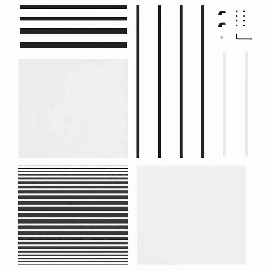 Glastür Gestreift Schwarz 76 x 2 x 205 cm Aluminium