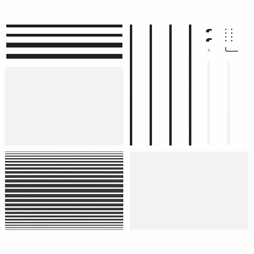 Glastür Gestreift Schwarz 102,5 x 2 x 205 cm Aluminium