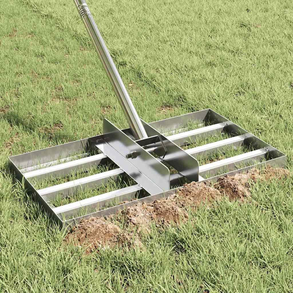 Garten-Nivellierrechen Silber 45 x 25 x 200 cm Edelstahl