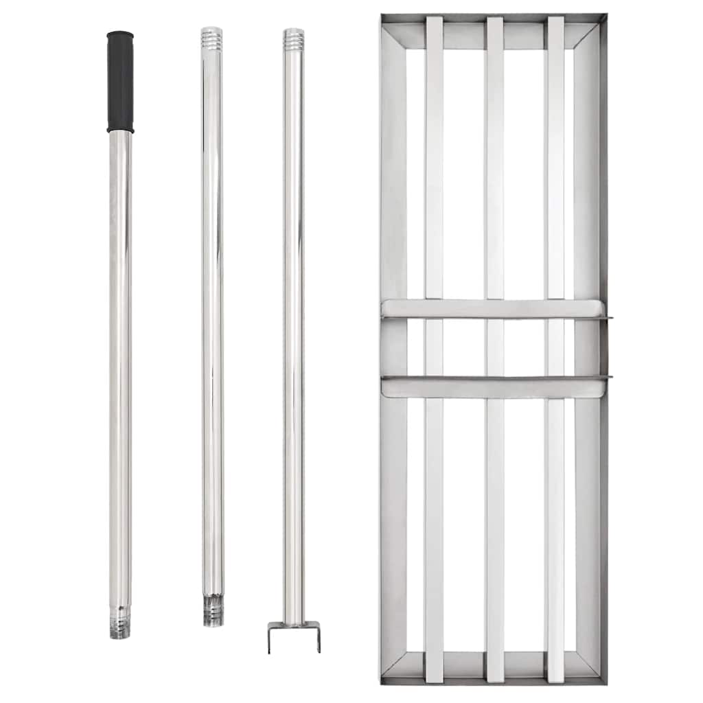 Garten Nivellierrechen Silber 75 x 25 x 200 cm Edelstahl