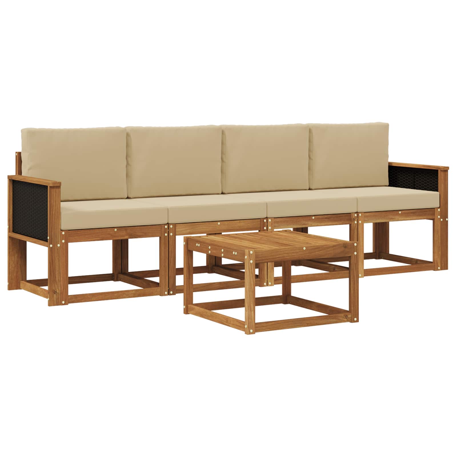 Outdoor-Sofagarnitur 4 stk. Natur