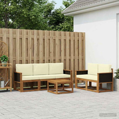 Outdoor-Sofagarnitur 6 stk. Natur und Creme