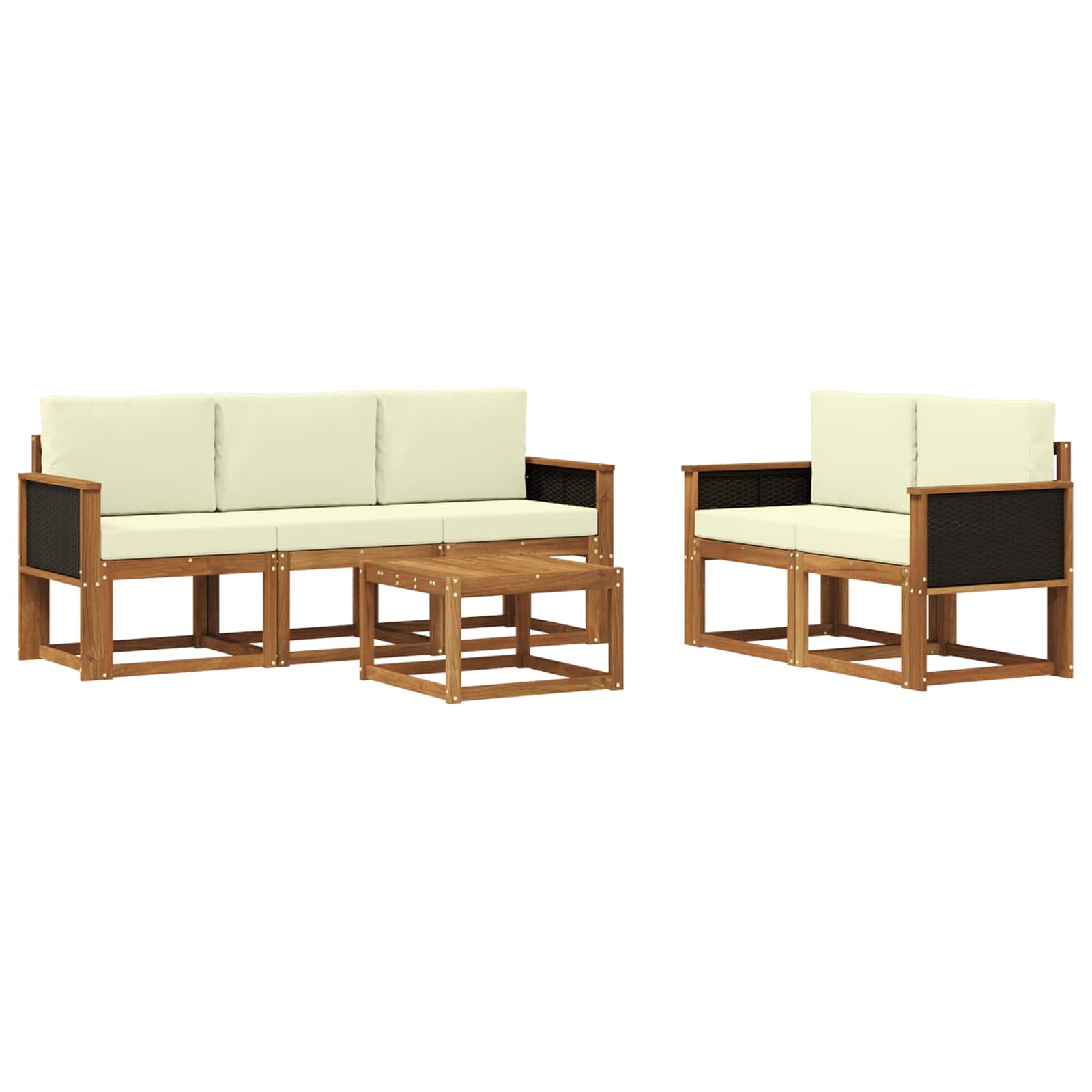 Outdoor-Sofagarnitur 6 stk. Natur und Creme
