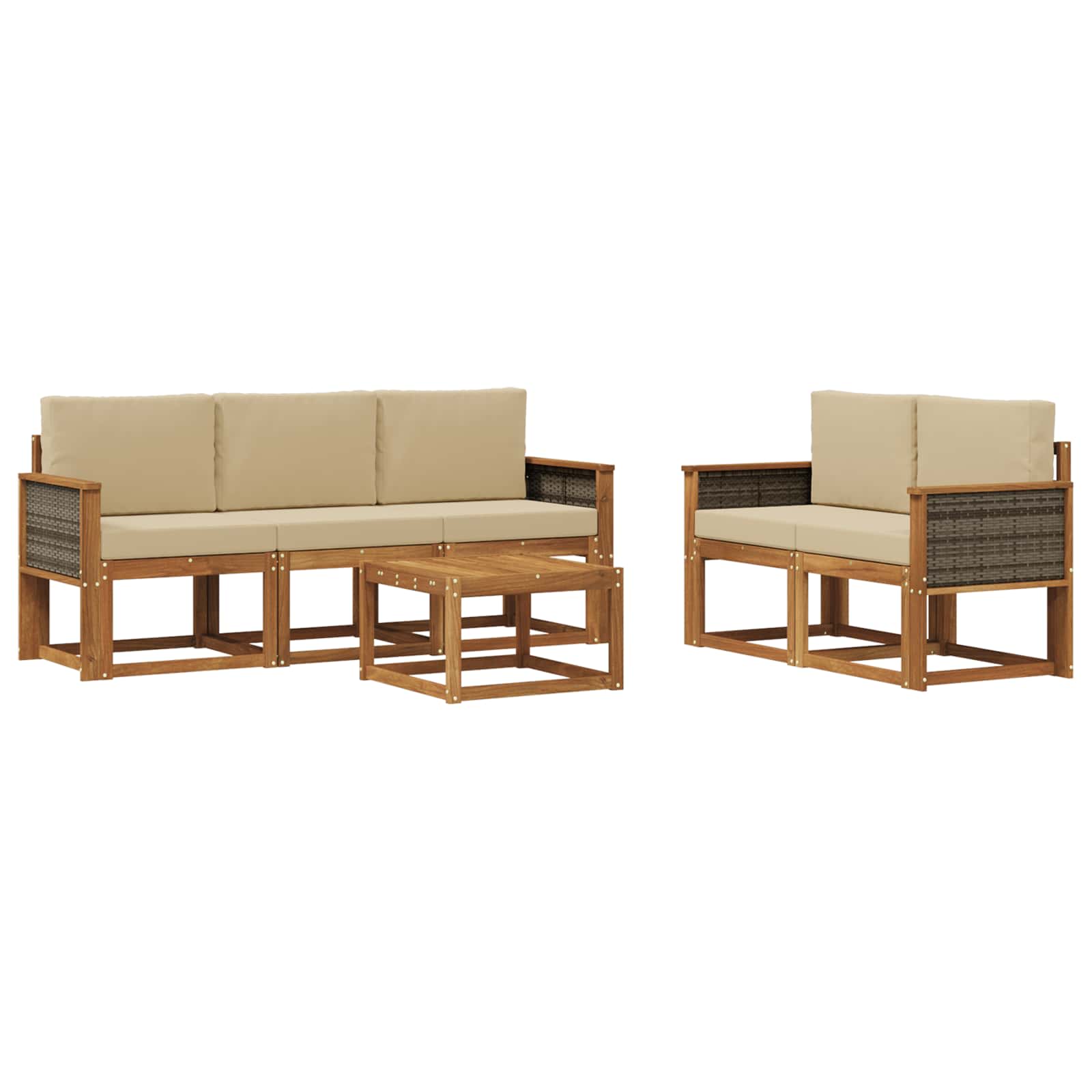 Outdoor-Sofagarnitur 6 stk. Natur