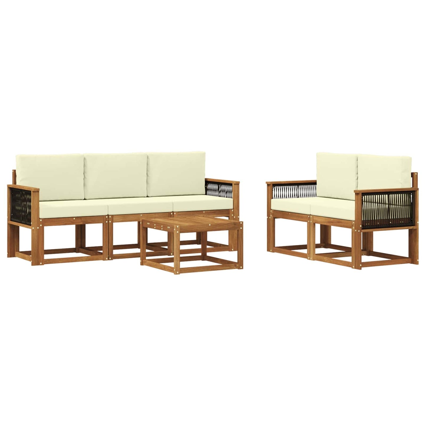 Outdoor-Sofagarnitur 6 stk. Natur und Creme