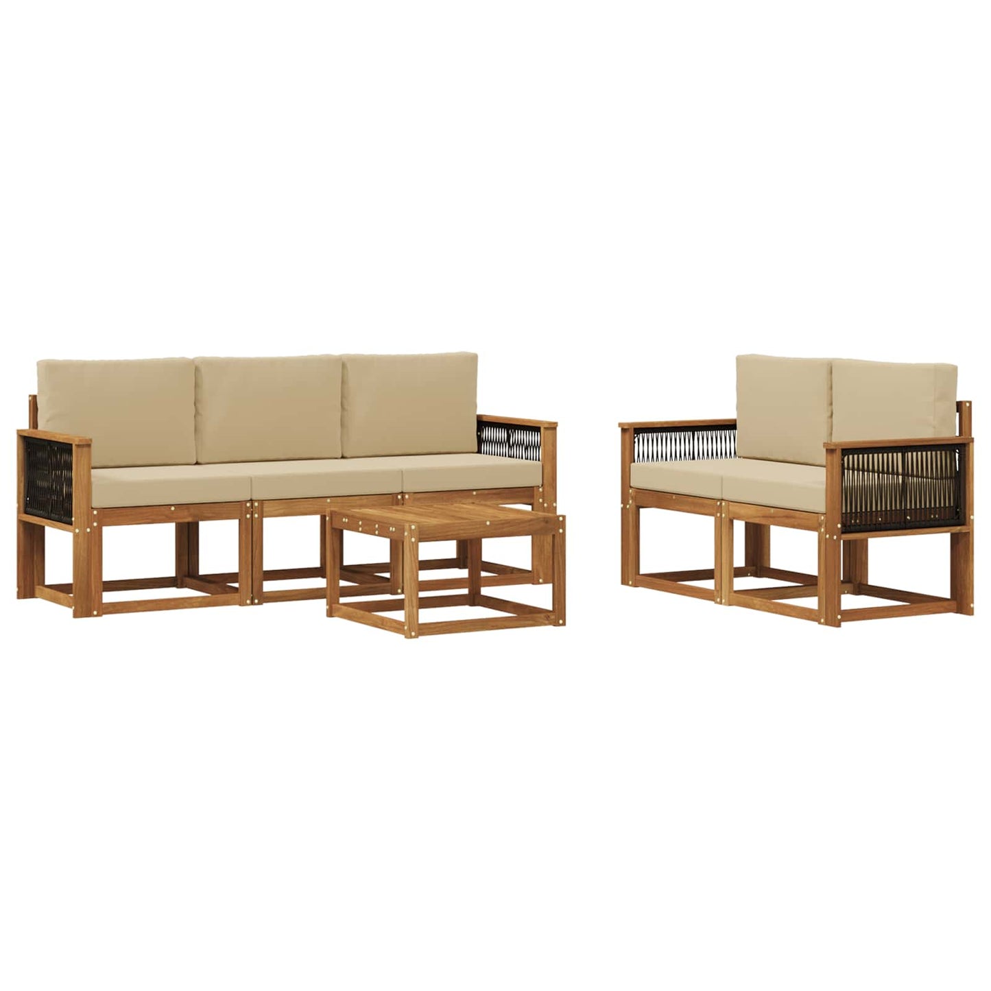 Outdoor-Sofagarnitur 6 stk. Natur