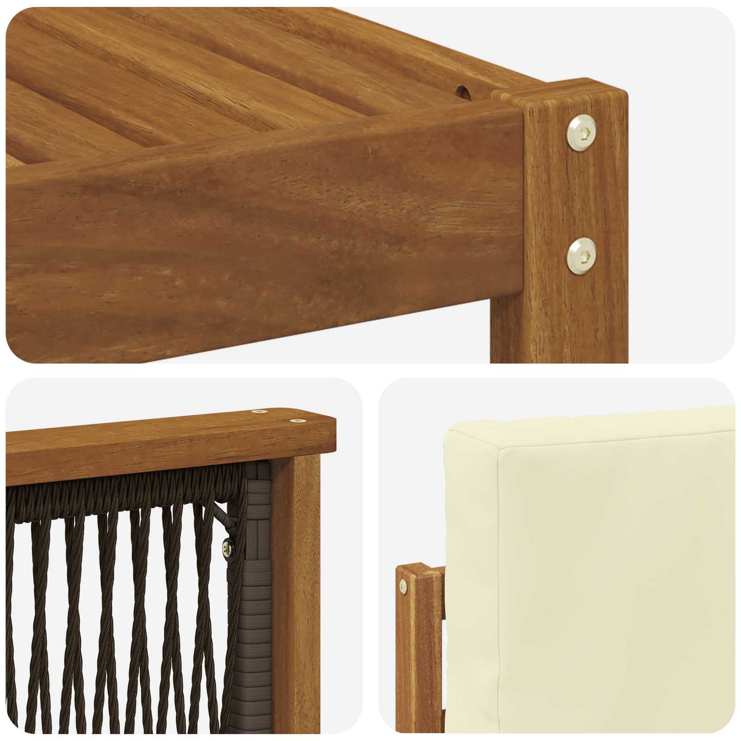 Outdoor-Sofagarnitur 6 stk. Natur und Creme