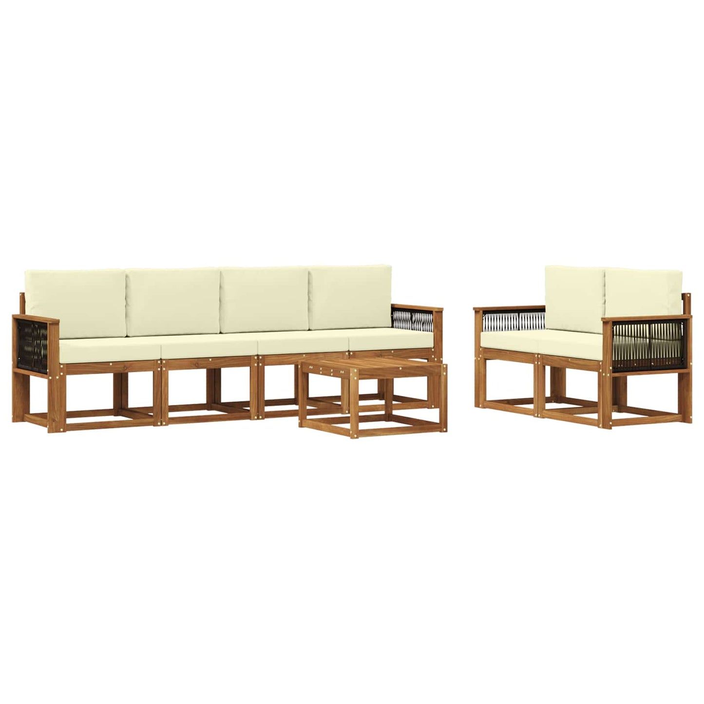 Outdoor-Sofagarnitur 6 stk. Natur und Creme