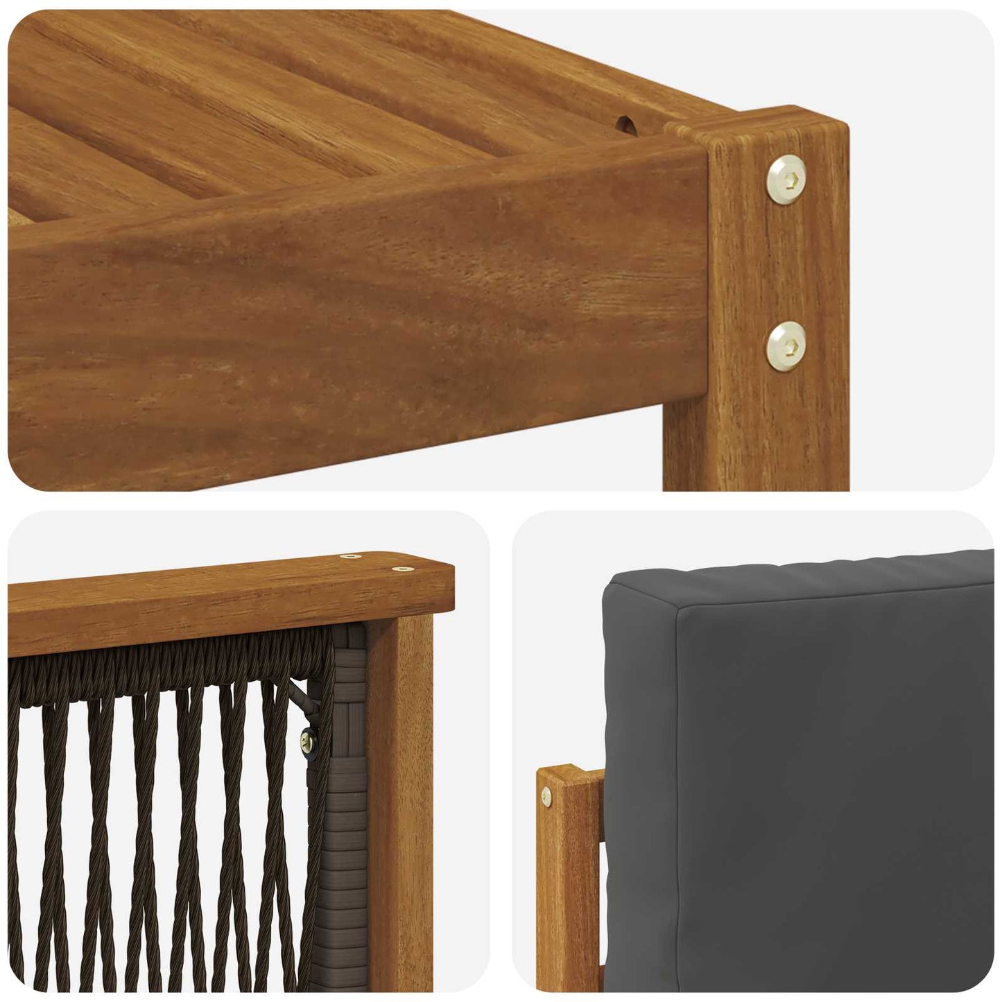 Outdoor-Sofagarnitur 6 stk. Natur und Anthrazit