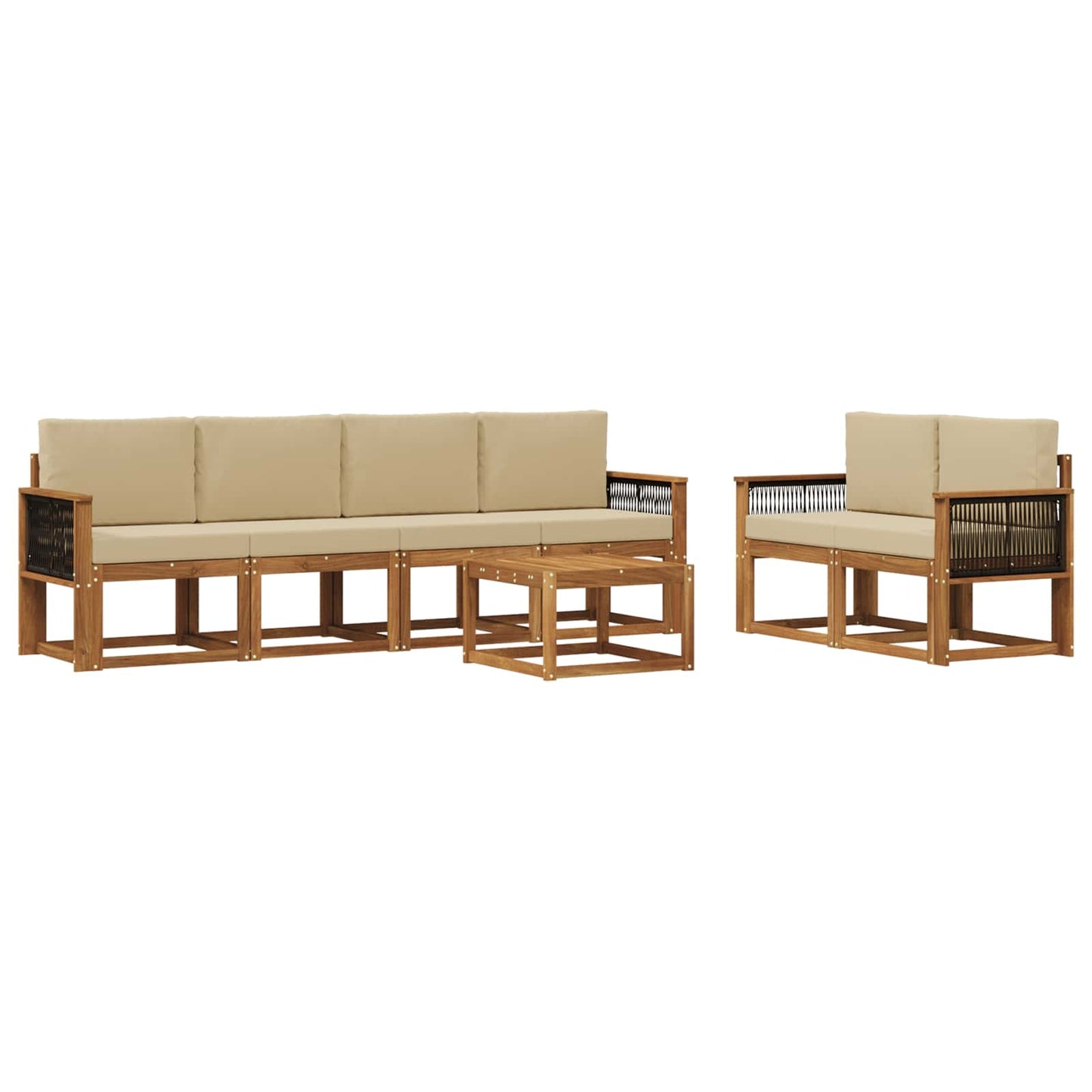 Outdoor-Sofagarnitur 6 stk. Natur