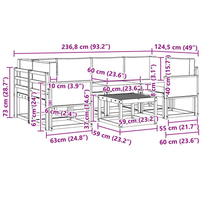 Outdoor-Sofagarnitur 5 stk. Natur und Anthrazit