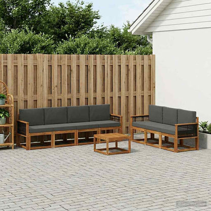 Outdoor-Sofagarnitur 7 stk. Natur und Anthrazit