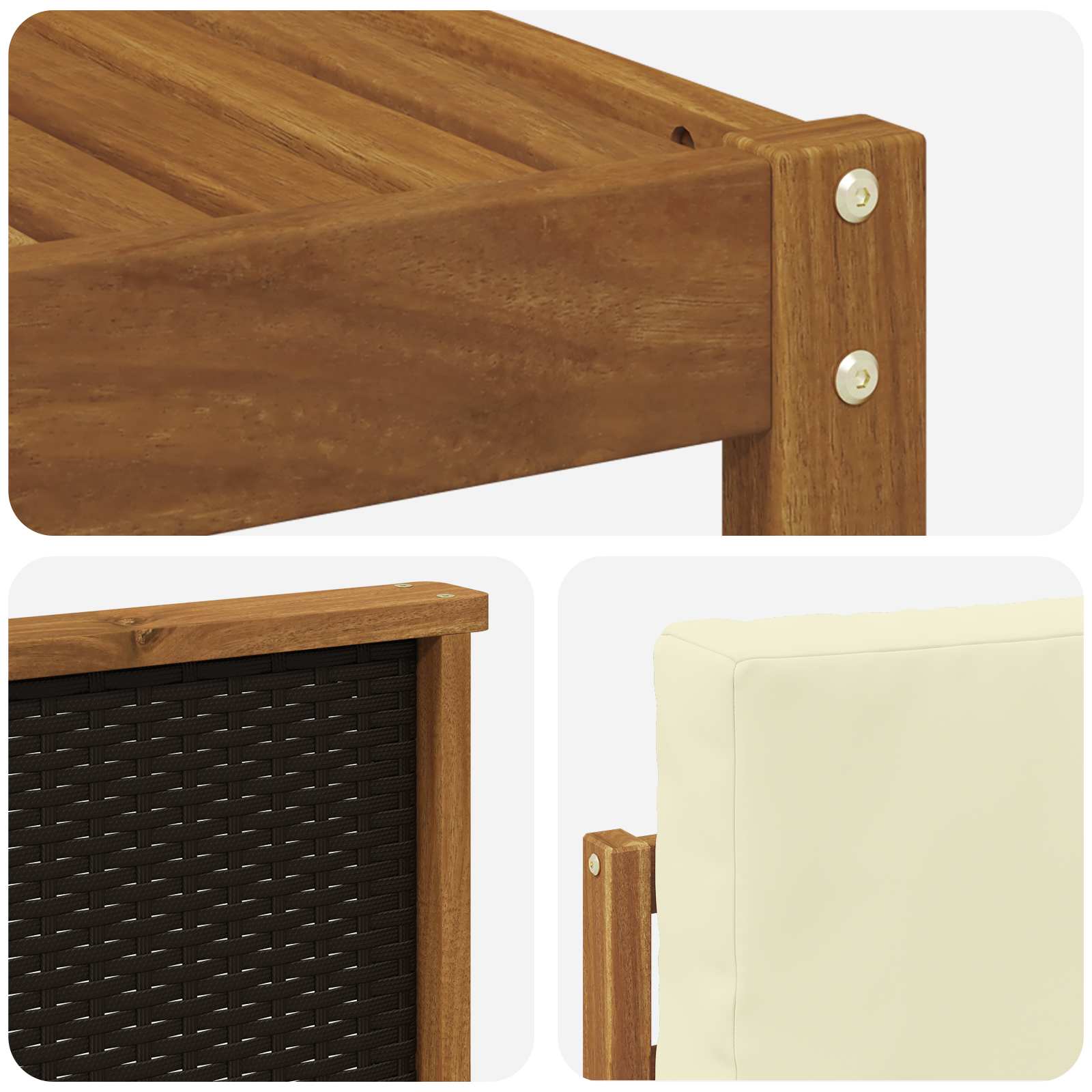 Outdoor-Sofagarnitur 6 stk. Natur und Creme