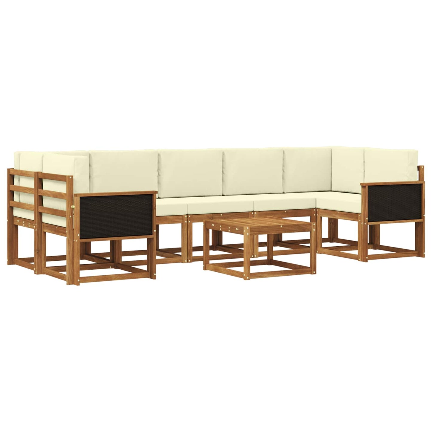 Outdoor-Sofagarnitur 6 stk. Natur und Creme
