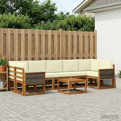 Outdoor-Sofagarnitur 6 stk. Natur und Creme
