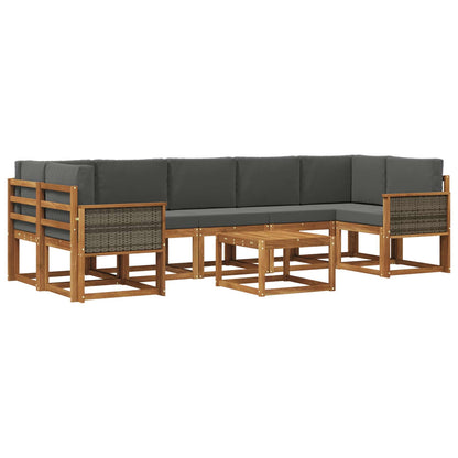 Outdoor-Sofagarnitur 6 stk. Natur und Anthrazit