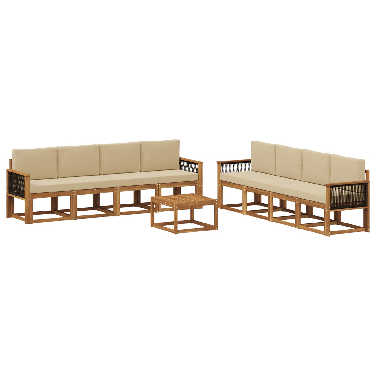Outdoor-Sofagarnitur mit Kissen 7 pcs Natur