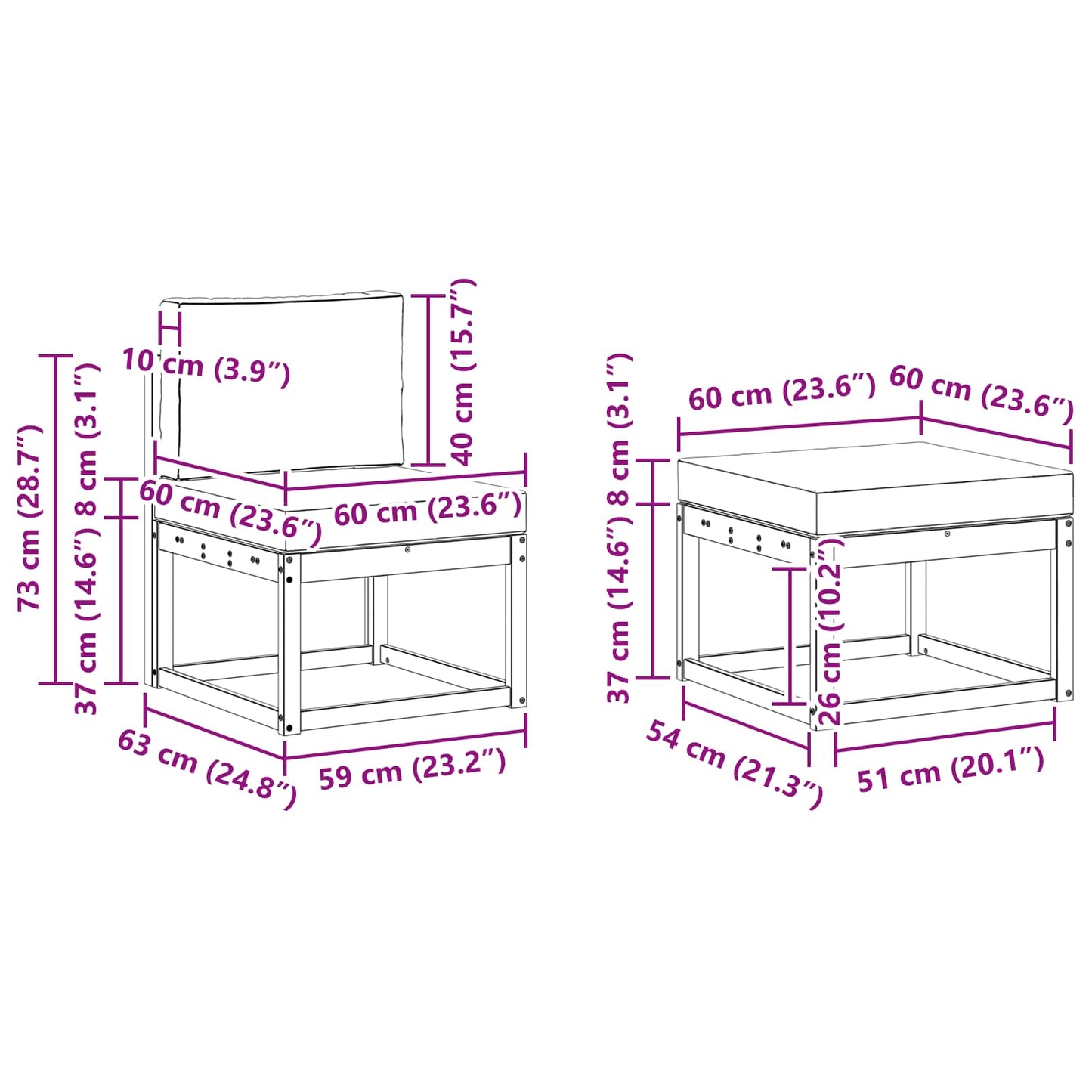 Outdoor-Sofagarnitur 4 stk. Natur und Creme
