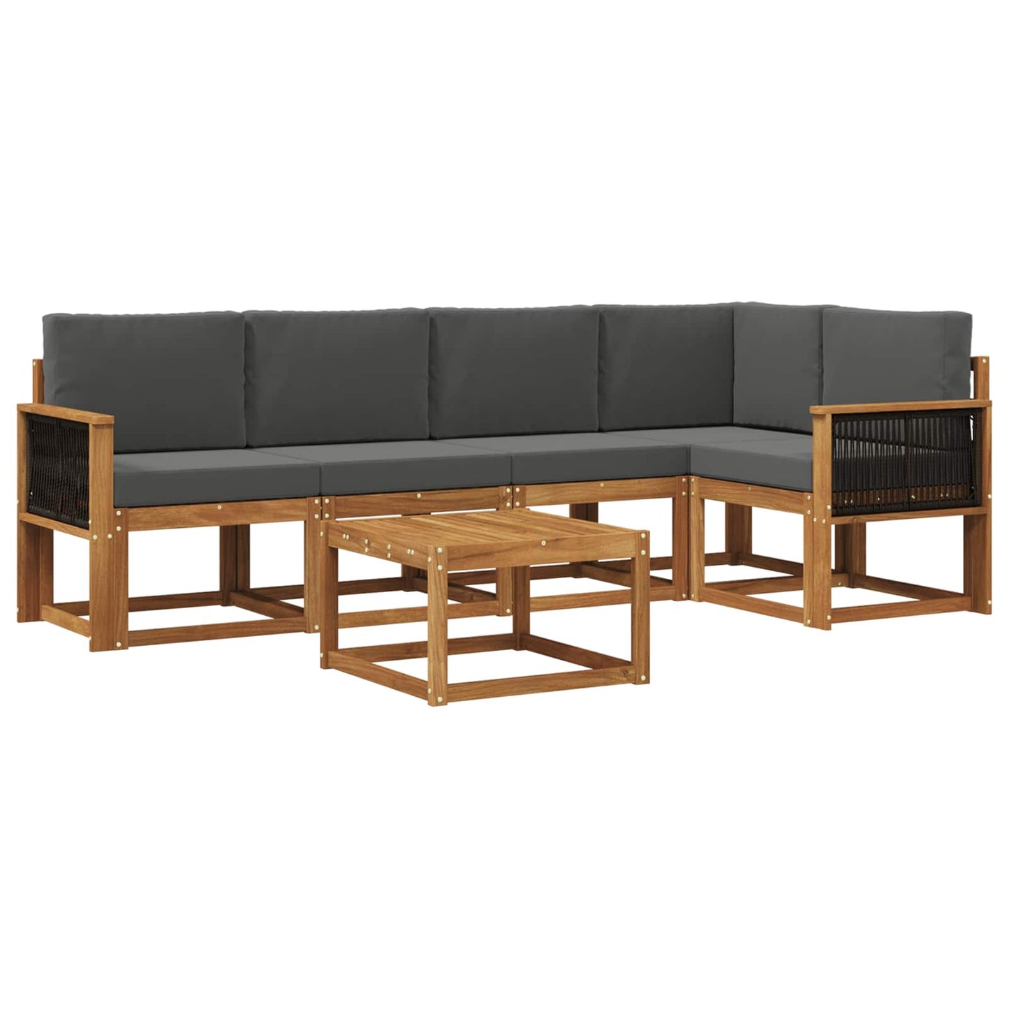 Outdoor-Sofagarnitur 6 stk. Natur und Anthrazit