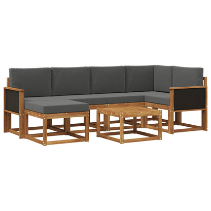 Outdoor-Sofagarnitur 7 stk. Natur und Anthrazit
