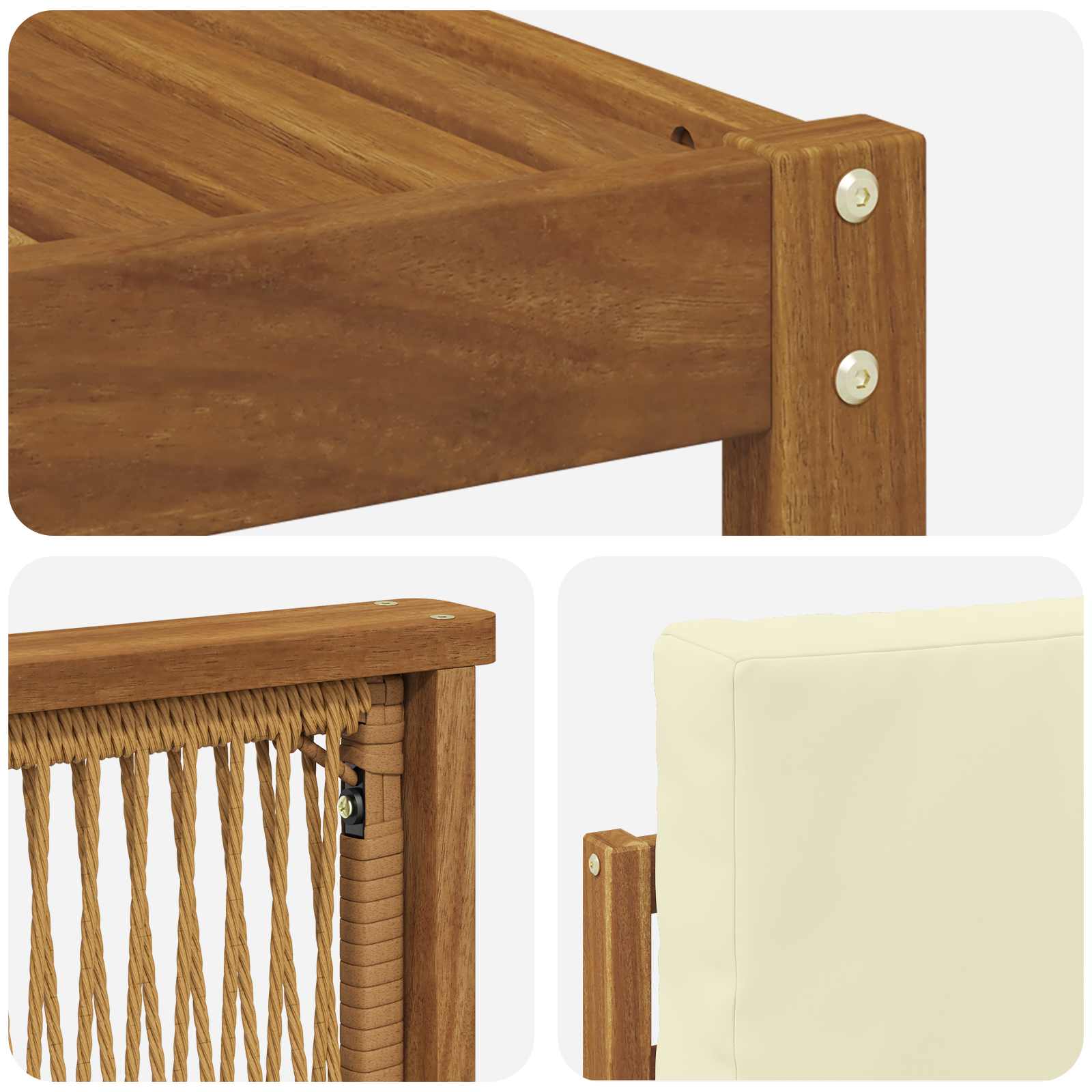 Outdoor-Sofagarnitur 8 stk. Natur und Creme Polyester