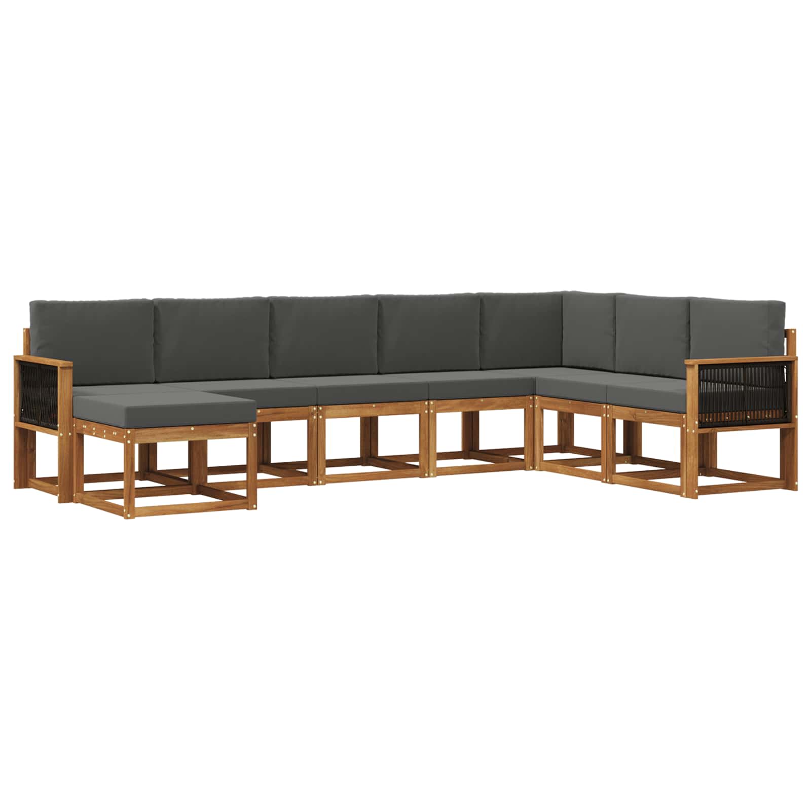 Outdoor-Sofagarnitur 8 pcs Natur und Anthrazit