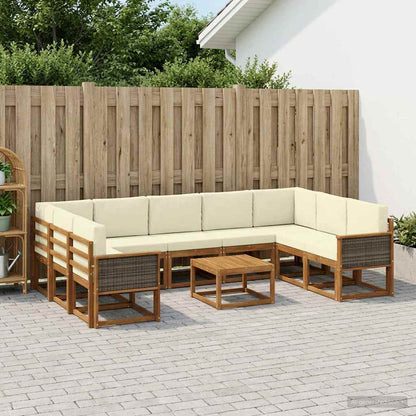 Outdoor-Sofagarnitur 10 stk. Natur und Creme