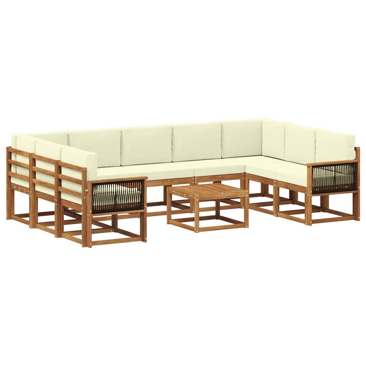 Outdoor-Sofagarnitur 10 stk. Natur und Creme