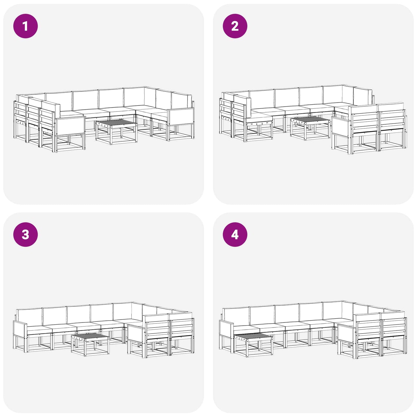Outdoor-Sofagarnitur 10 stk. Natur und Anthrazit