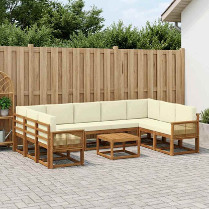 Outdoor-Sofagarnitur 10 stk. Natur und Creme