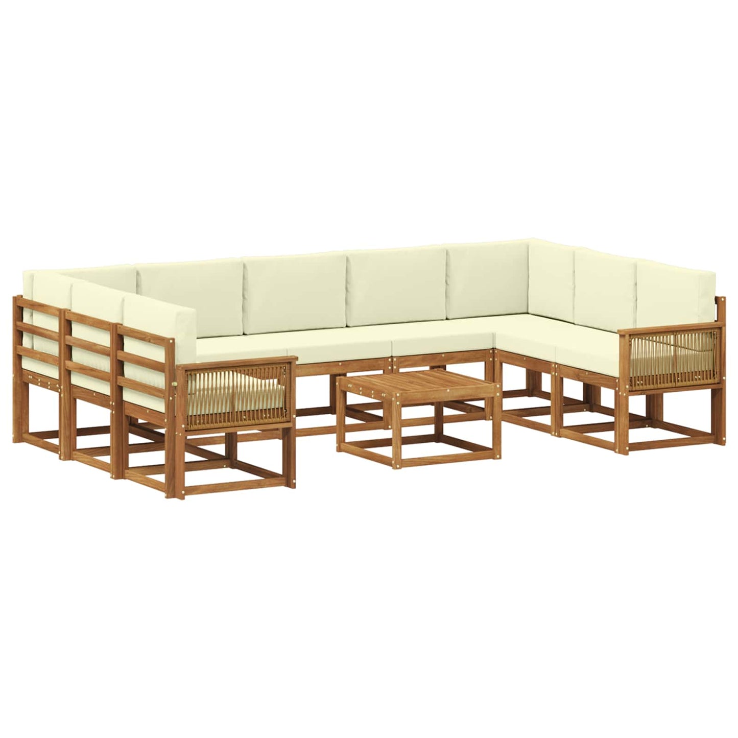 Outdoor-Sofagarnitur 10 stk. Natur und Creme