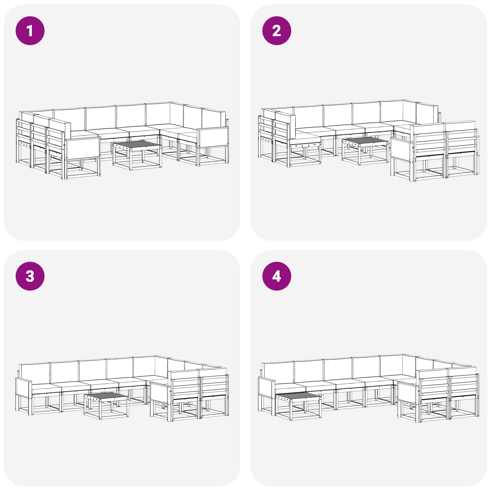 Outdoor-Sofagarnitur 10 stk. Natur und Anthrazit