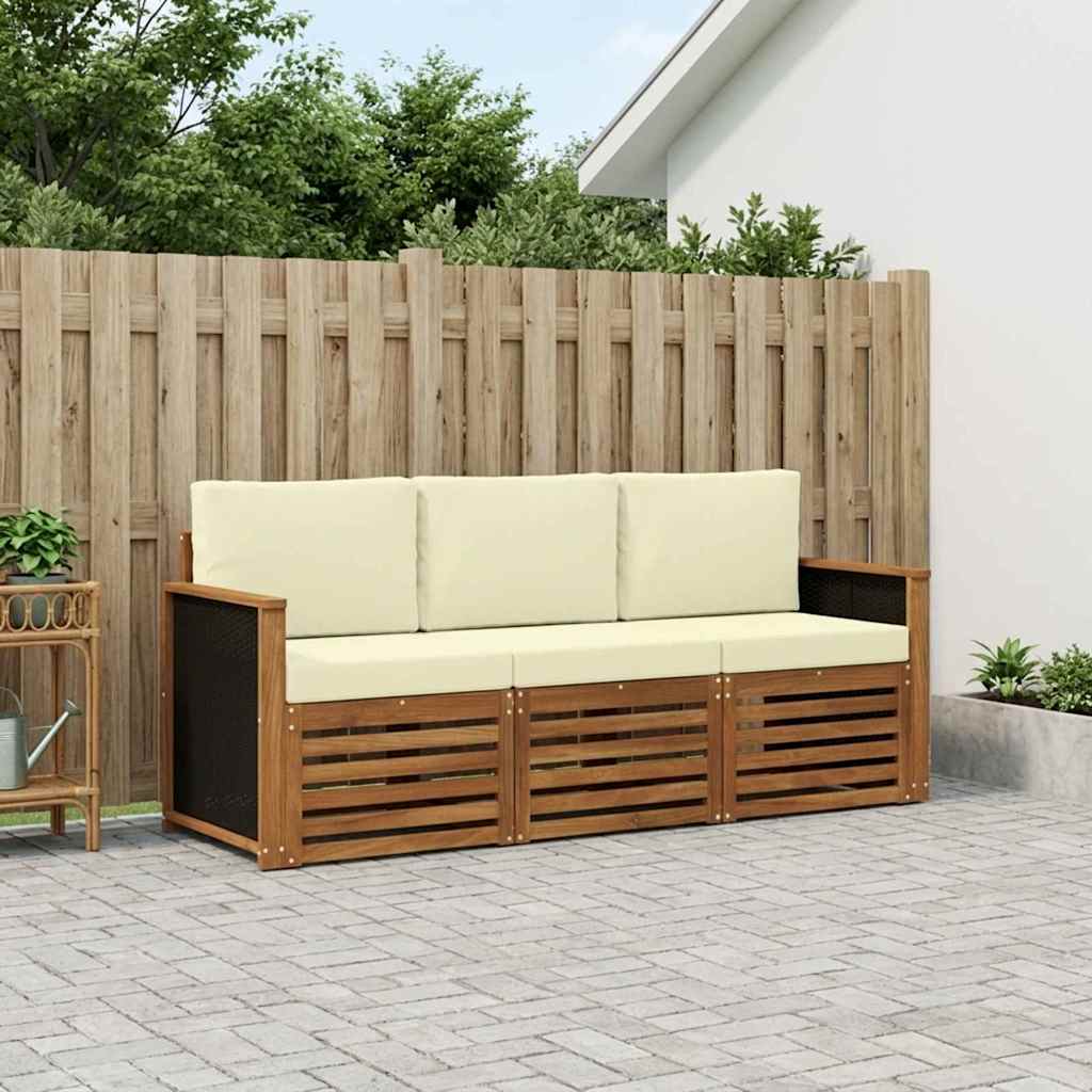 Sofagarnituren mit Kissen 3 pcs Massivholz Akazie