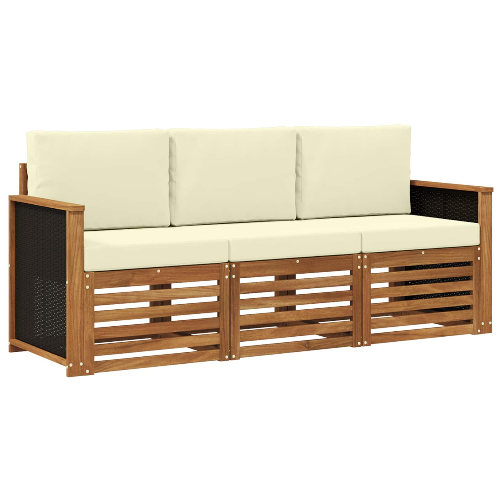 Sofagarnituren mit Kissen 3 pcs Massivholz Akazie