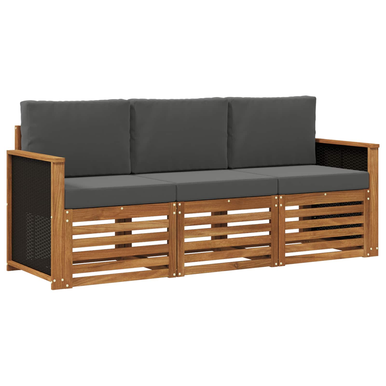 Sofagarnituren mit Kissen 3 pcs Massivholz Akazie