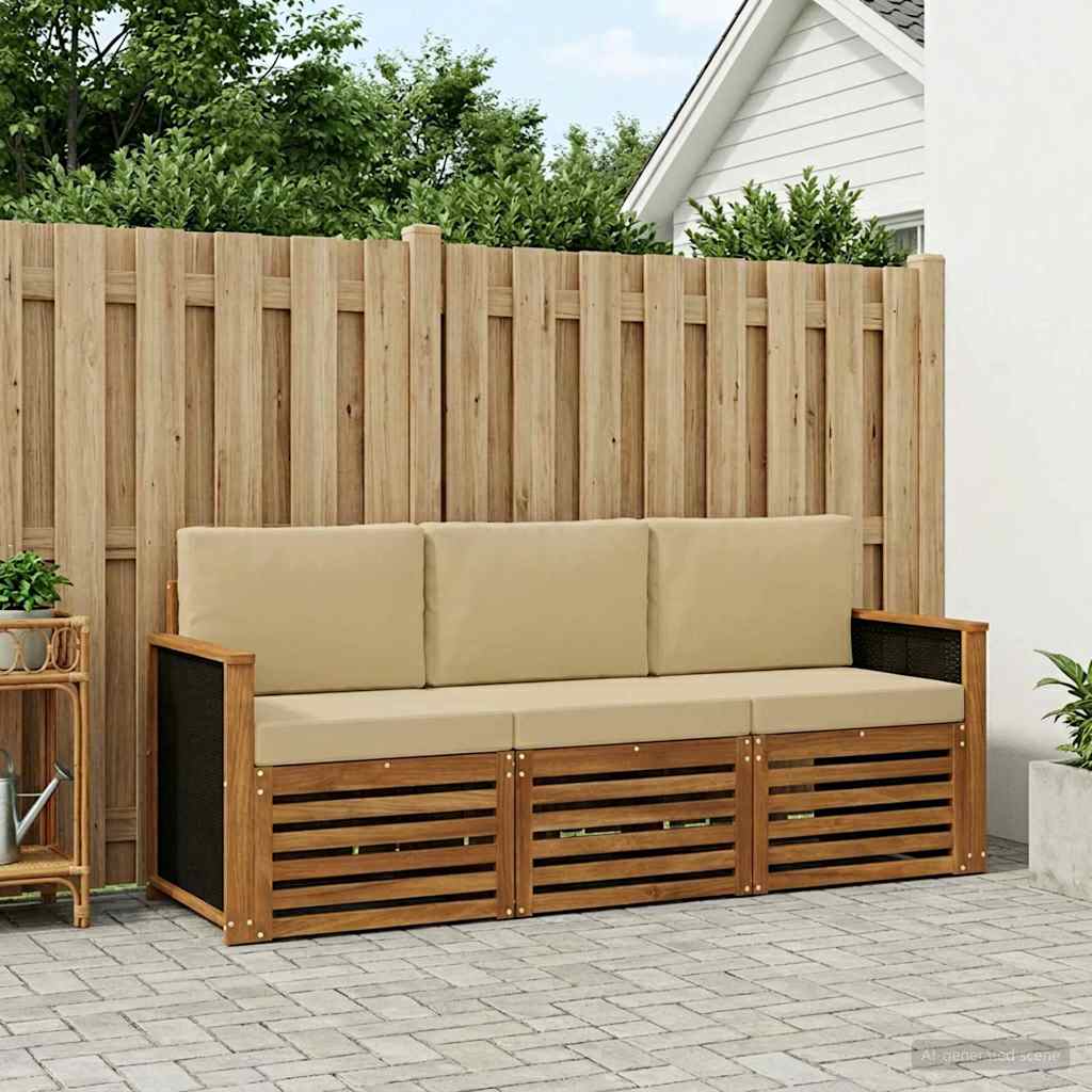Sofagarnituren 3 stk. Massivholz Akazie