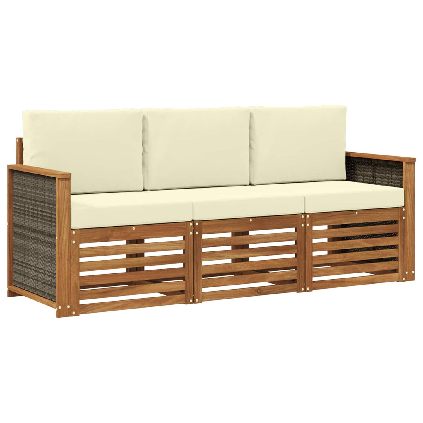 Sofagarnituren mit Kissen 3 pcs Massivholz Akazie
