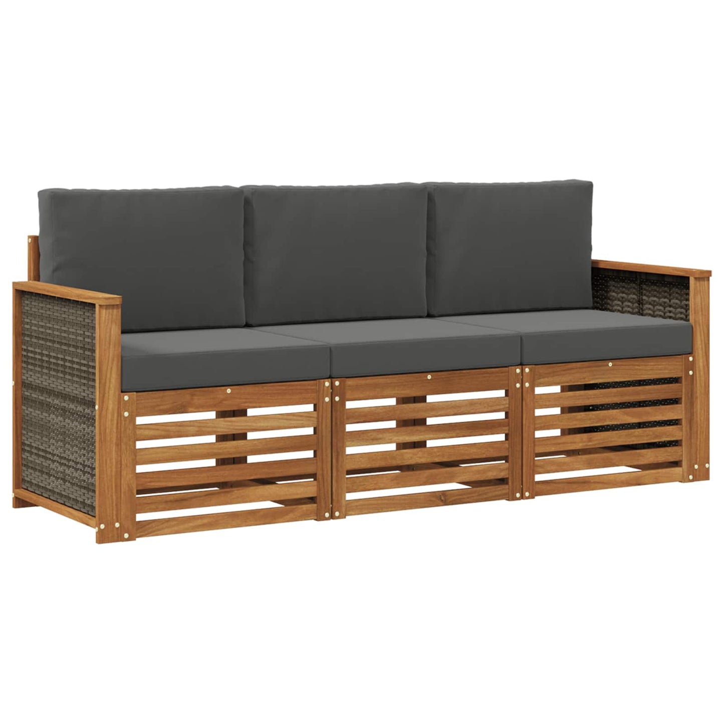 Sofagarnituren mit Kissen 3 pcs Massivholz Akazie