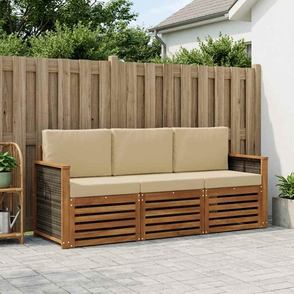 Sofagarnituren 3 stk. Massivholz Akazie