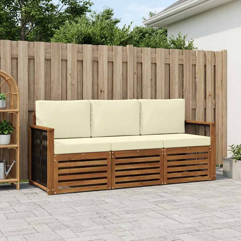Sofagarnituren mit Kissen 3 pcs Massivholz Akazie