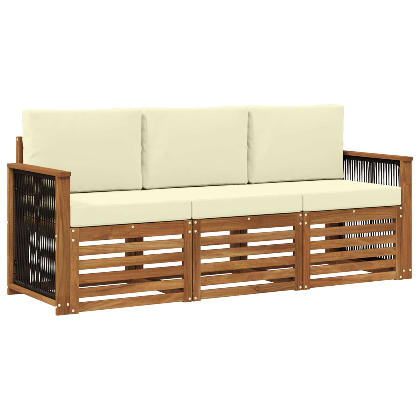 Sofagarnituren mit Kissen 3 pcs Massivholz Akazie