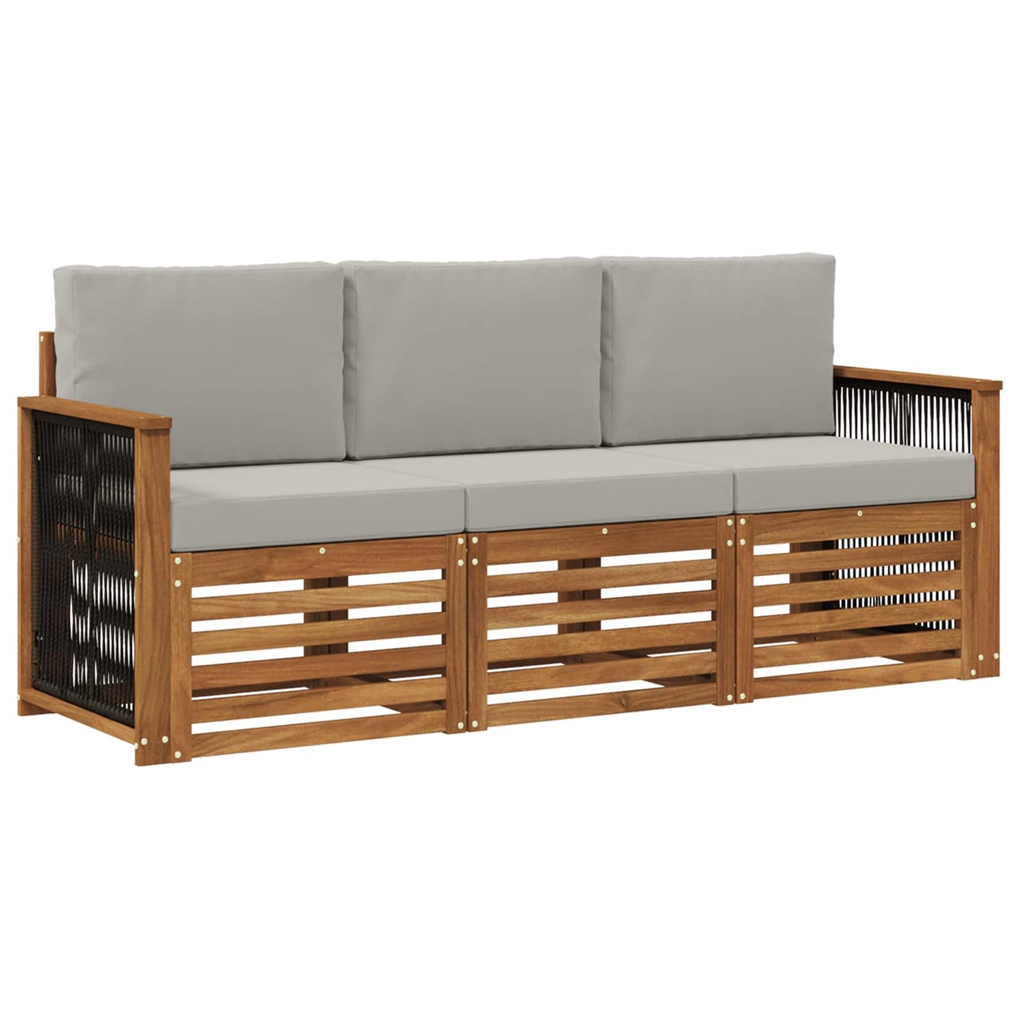 Sofagarnituren mit Kissen 3 pcs Massivholz Akazie