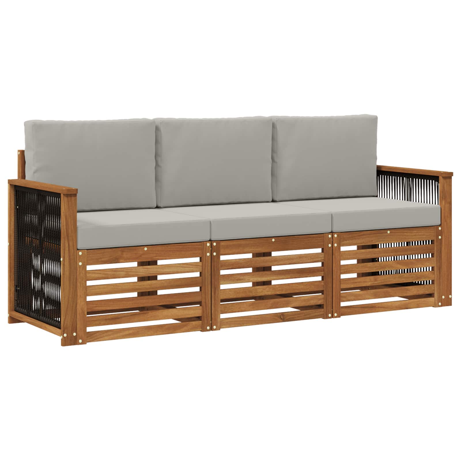 Sofagarnituren mit Kissen 3 pcs Massivholz Akazie