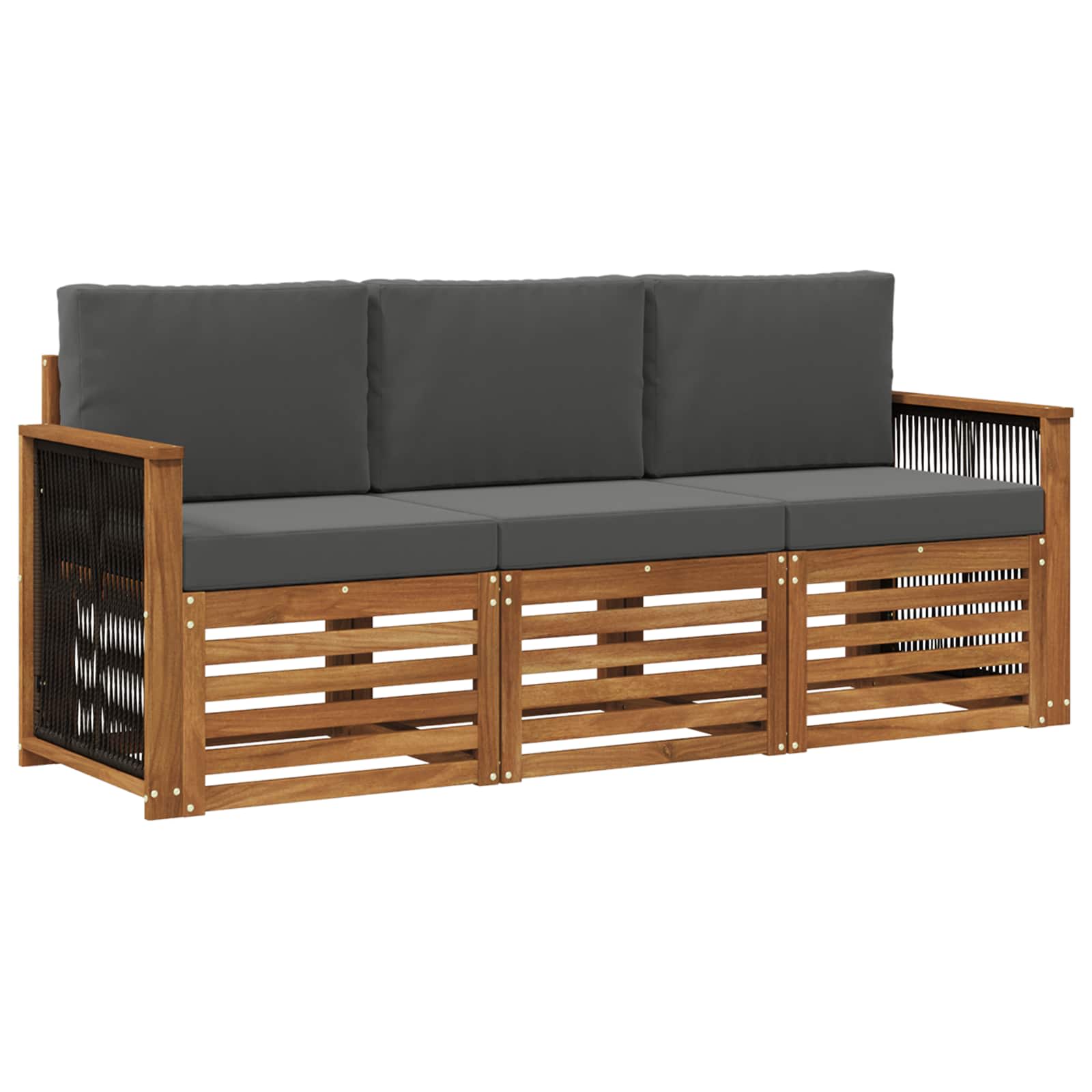 Sofagarnituren mit Kissen 3 pcs Massivholz Akazie