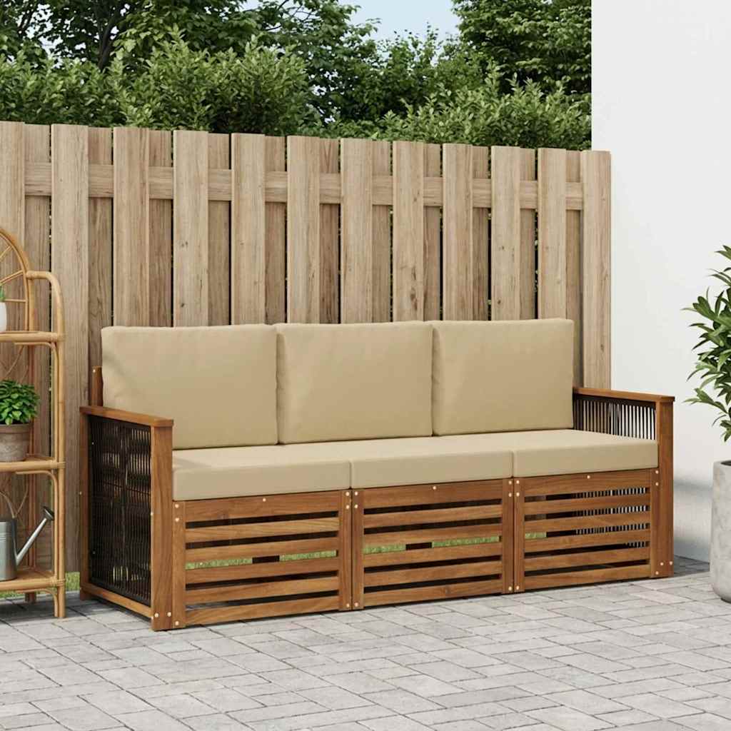 Sofagarnituren 3 stk. Massivholz Akazie