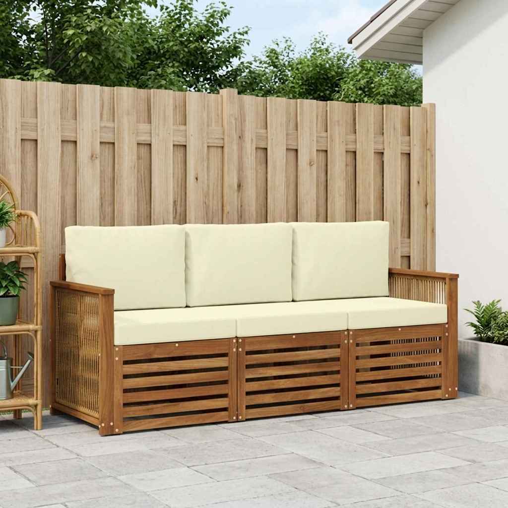 Sofagarnituren mit Kissen 3 pcs Massivholz Akazie
